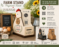Farm Stand Payment Kiosk | Tap to Pay, QR Code & Cash Box | Wooden Chicken Farm Stand | NFC Payment Display | Honor System Stand