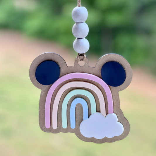 Boho Mouse Rainbow Car Charm